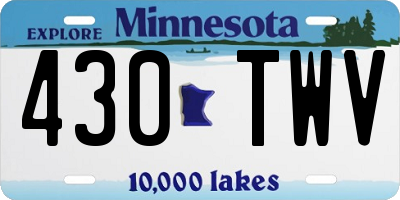 MN license plate 430TWV