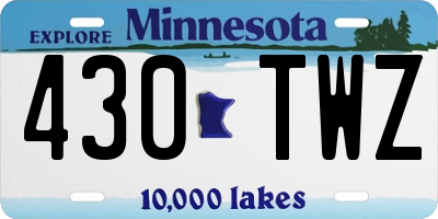 MN license plate 430TWZ