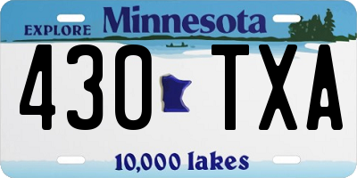 MN license plate 430TXA