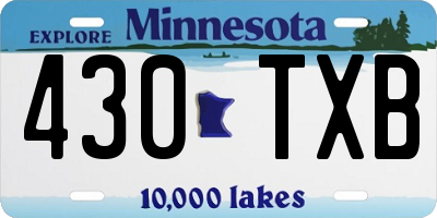 MN license plate 430TXB