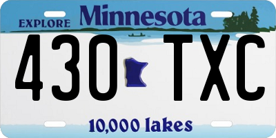 MN license plate 430TXC