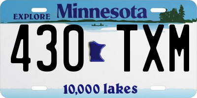 MN license plate 430TXM