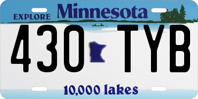 MN license plate 430TYB