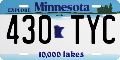 MN license plate 430TYC