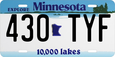 MN license plate 430TYF