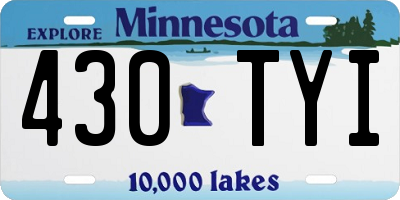 MN license plate 430TYI