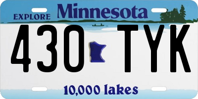MN license plate 430TYK