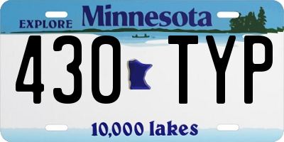 MN license plate 430TYP