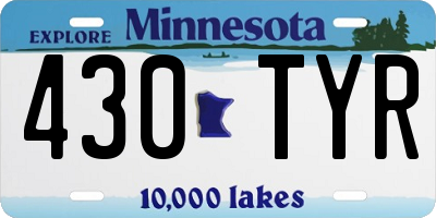 MN license plate 430TYR