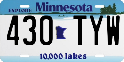 MN license plate 430TYW