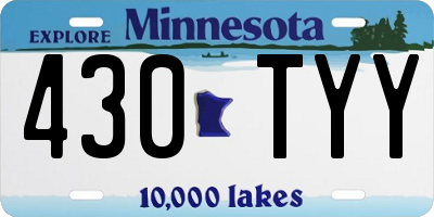 MN license plate 430TYY