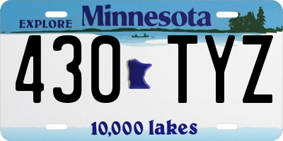 MN license plate 430TYZ