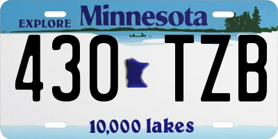 MN license plate 430TZB