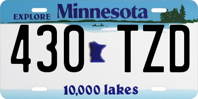 MN license plate 430TZD