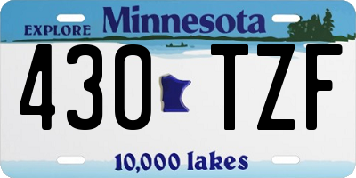 MN license plate 430TZF