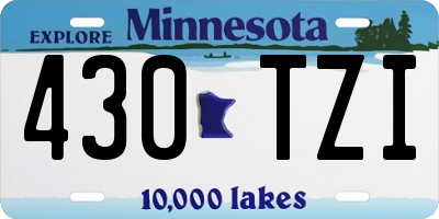 MN license plate 430TZI