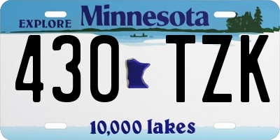 MN license plate 430TZK