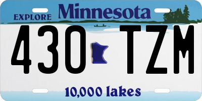 MN license plate 430TZM
