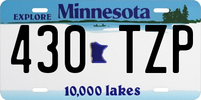 MN license plate 430TZP