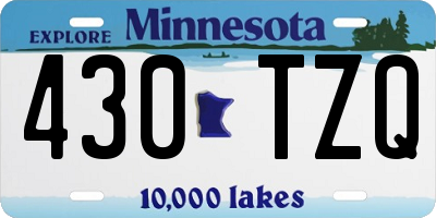 MN license plate 430TZQ