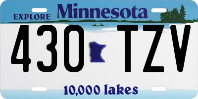 MN license plate 430TZV