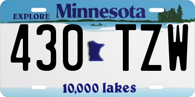 MN license plate 430TZW