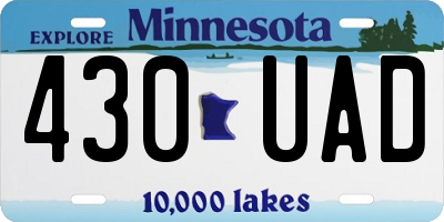 MN license plate 430UAD