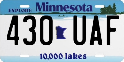 MN license plate 430UAF