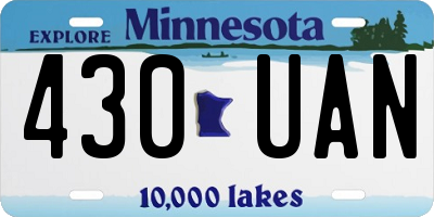 MN license plate 430UAN