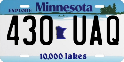 MN license plate 430UAQ