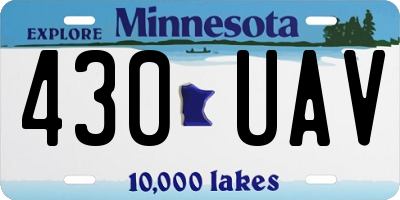 MN license plate 430UAV