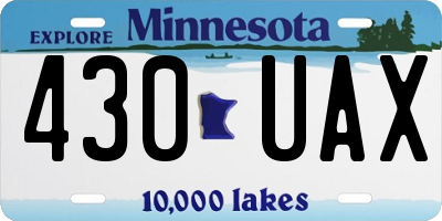 MN license plate 430UAX