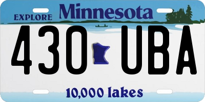 MN license plate 430UBA