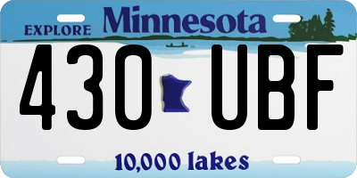 MN license plate 430UBF