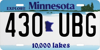 MN license plate 430UBG
