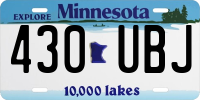 MN license plate 430UBJ