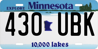 MN license plate 430UBK