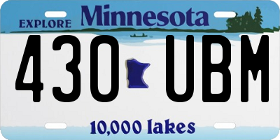 MN license plate 430UBM