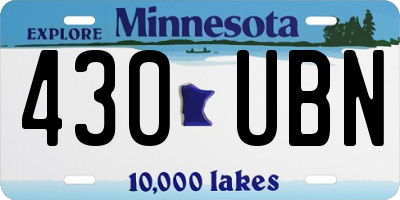 MN license plate 430UBN
