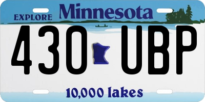 MN license plate 430UBP