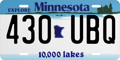 MN license plate 430UBQ