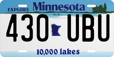 MN license plate 430UBU
