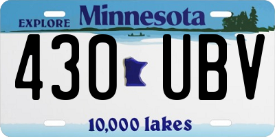 MN license plate 430UBV