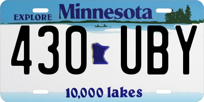 MN license plate 430UBY