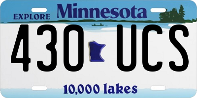 MN license plate 430UCS
