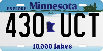 MN license plate 430UCT