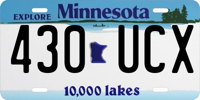 MN license plate 430UCX