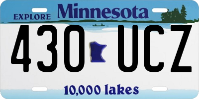 MN license plate 430UCZ