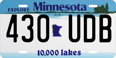 MN license plate 430UDB