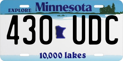 MN license plate 430UDC
